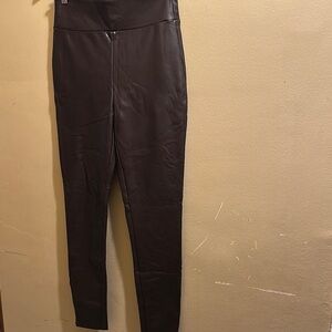 Abercrombie Brown High-Waisted Leggings with zippers